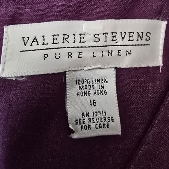 Valerie Stevens Pure Linen LagenLook Purple Women's Maxi Dress 16 - Picture 4 of 4